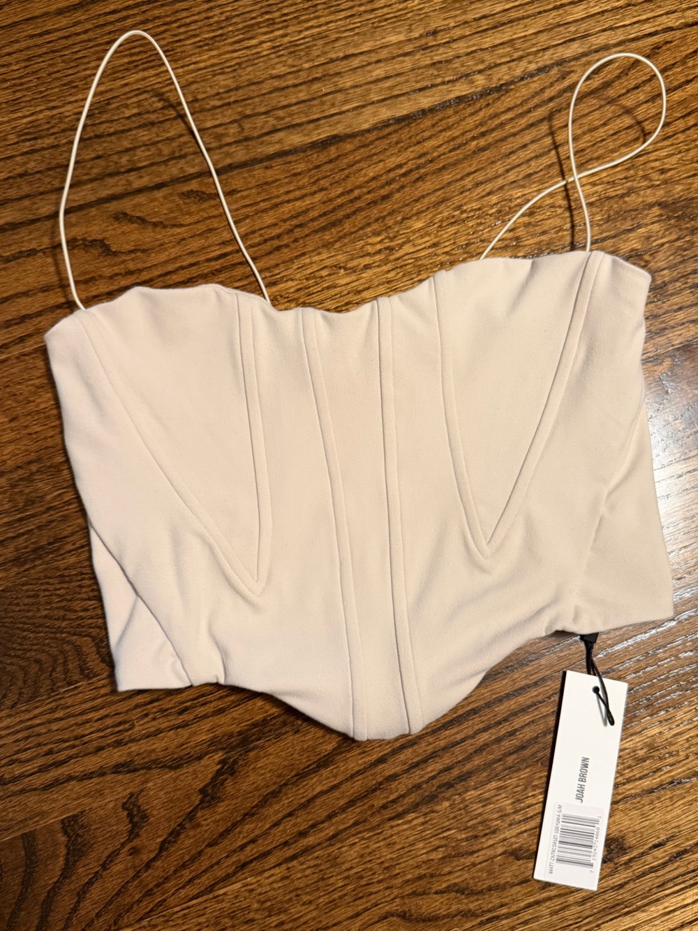 Joah Brown Blush Cream Corset Crop Top